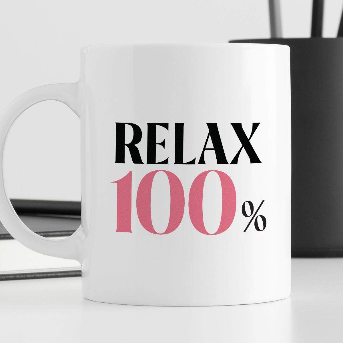 Kubek z nadrukiem "RELAX 100%"