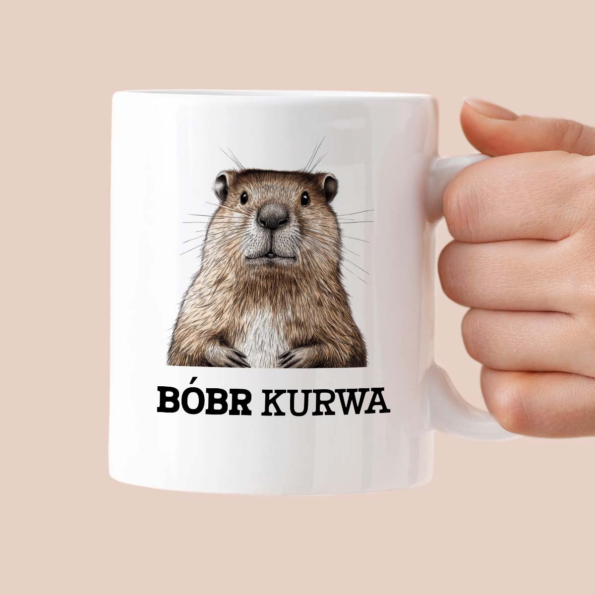 Kubek z nadrukiem "Bóbr kurwa"