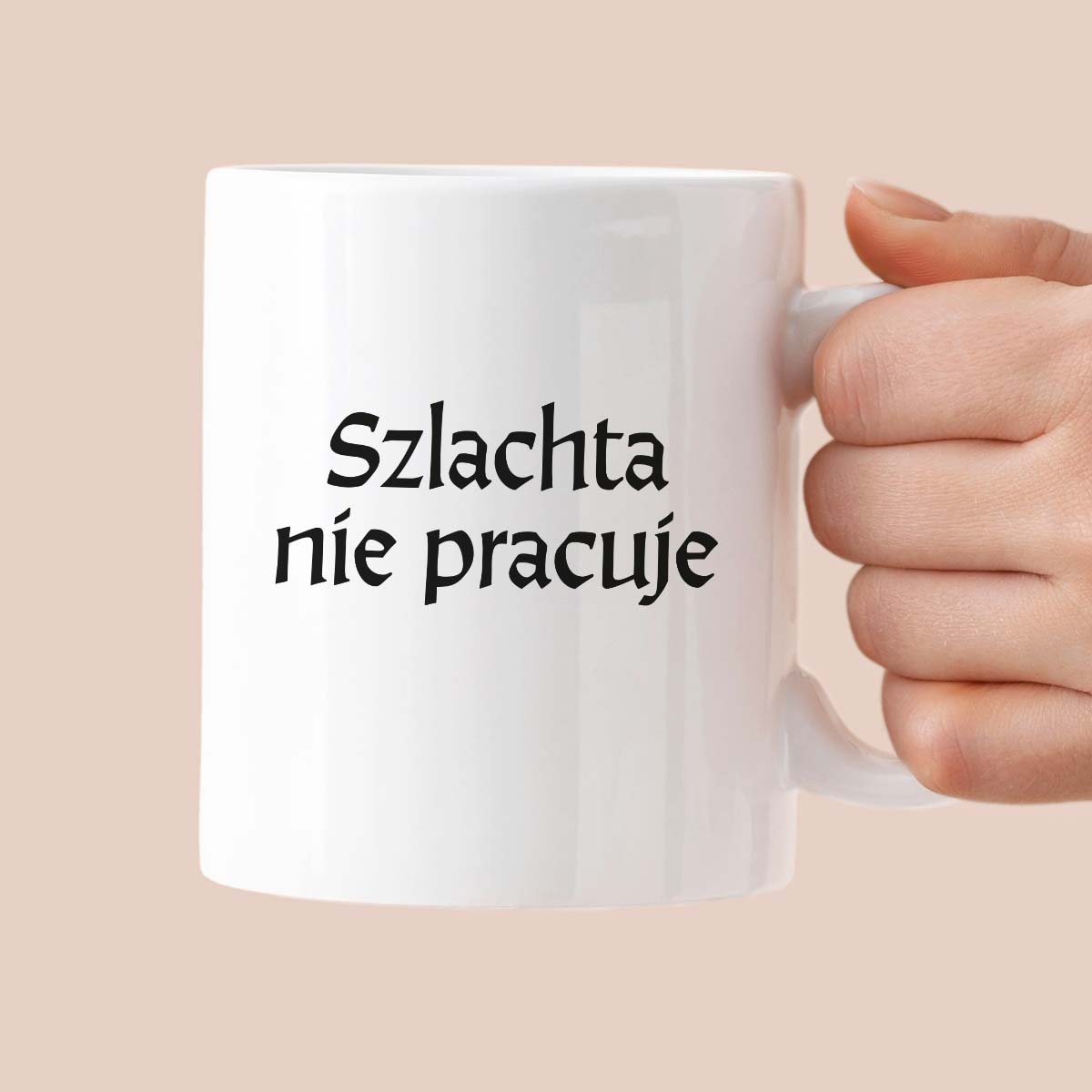 Kubek z nadrukiem "Szlachta nie pracuje" v2