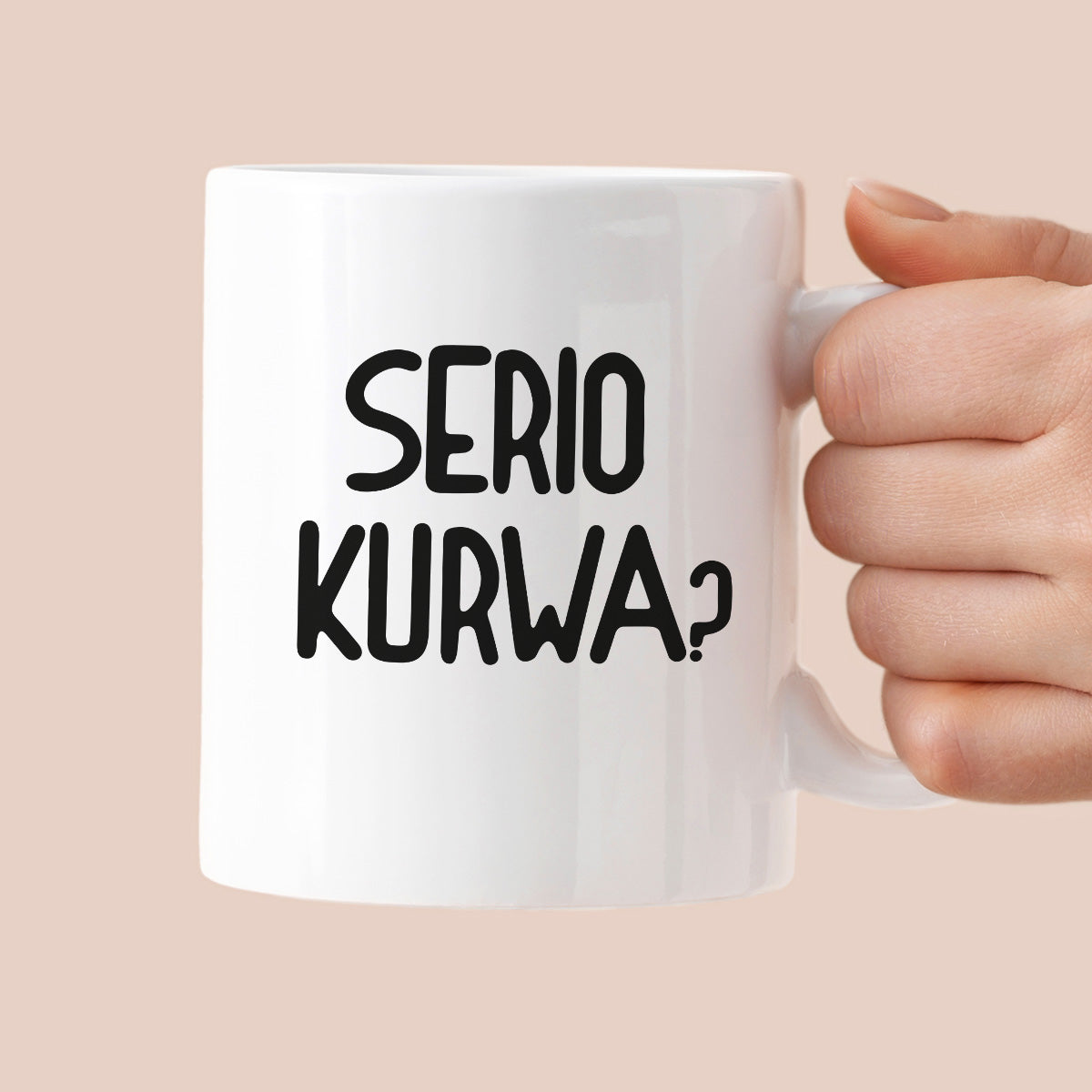 Kubek z nadrukiem "Serio kurwa?"