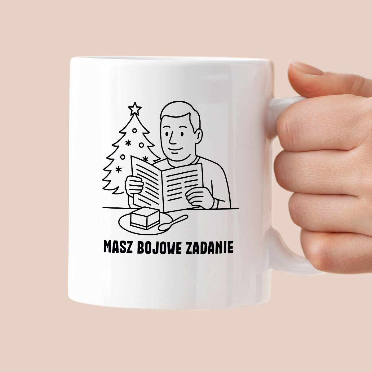 Kubek świąteczny z cytatem TATY - "Masz bojowe zadanie"