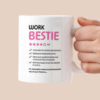 Kubek z nadrukiem "Work Bestie" na odejście z pracy