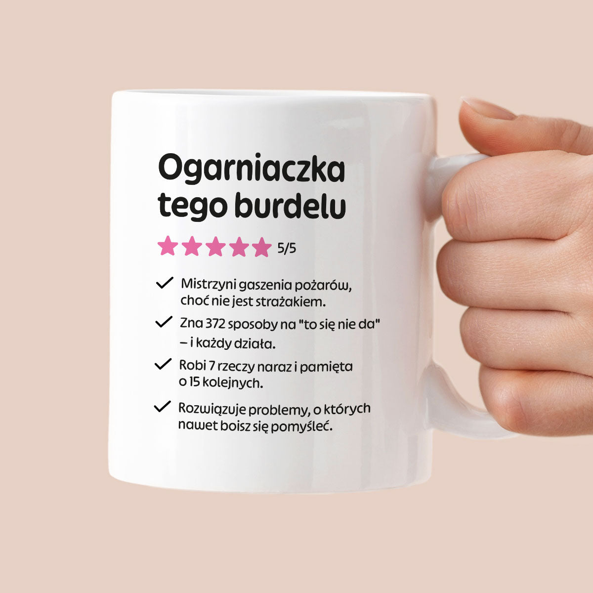 Kubek z nadrukiem "Ogarniaczka tego burdelu"