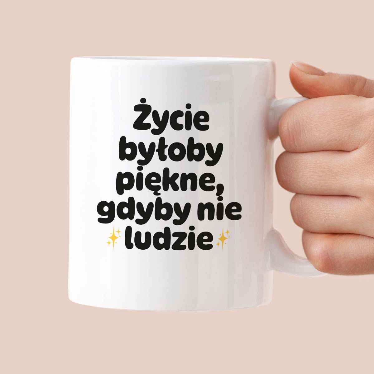 Kubek z nadrukiem - "Życie byłoby piękne, gdyby nie ludzie"
