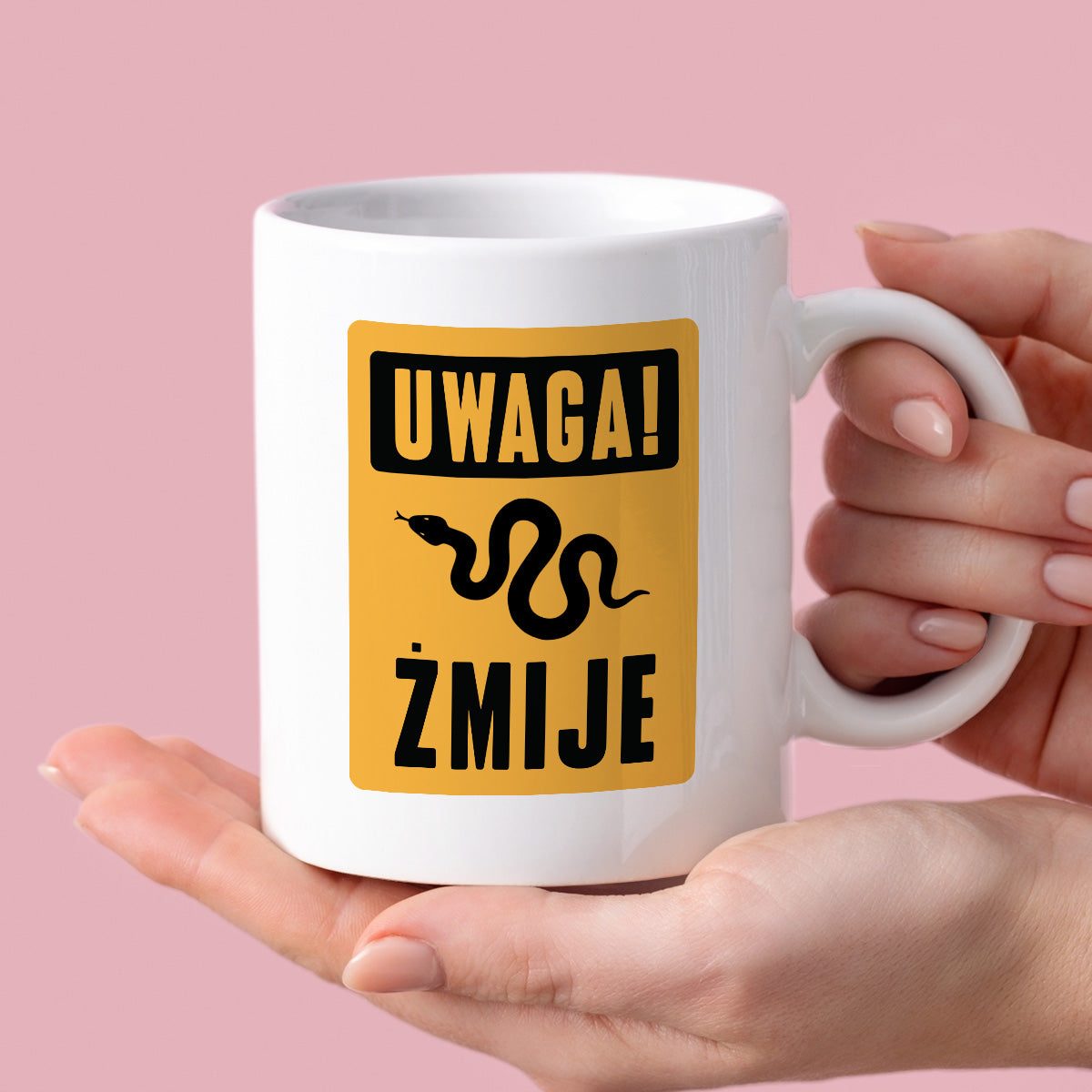 Kubek z nadrukiem "UWAGA! ŻMIJE"