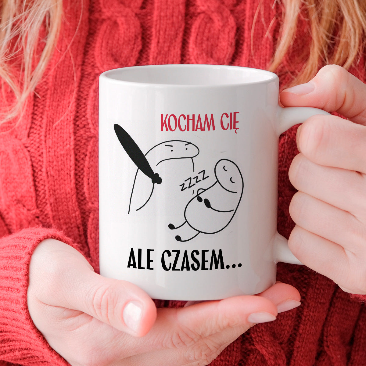 Kubek z nadrukiem "Kocham Cię, ale czasem..." - WALENTYNKI