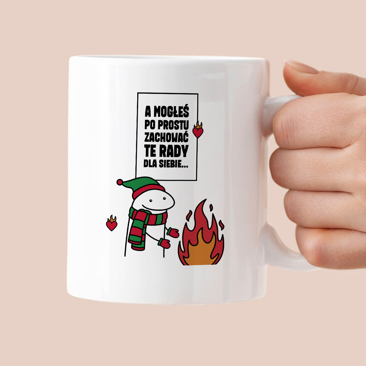Kubek świąteczny mem "A mogłeś po prostu zachować te rady dla siebie..."