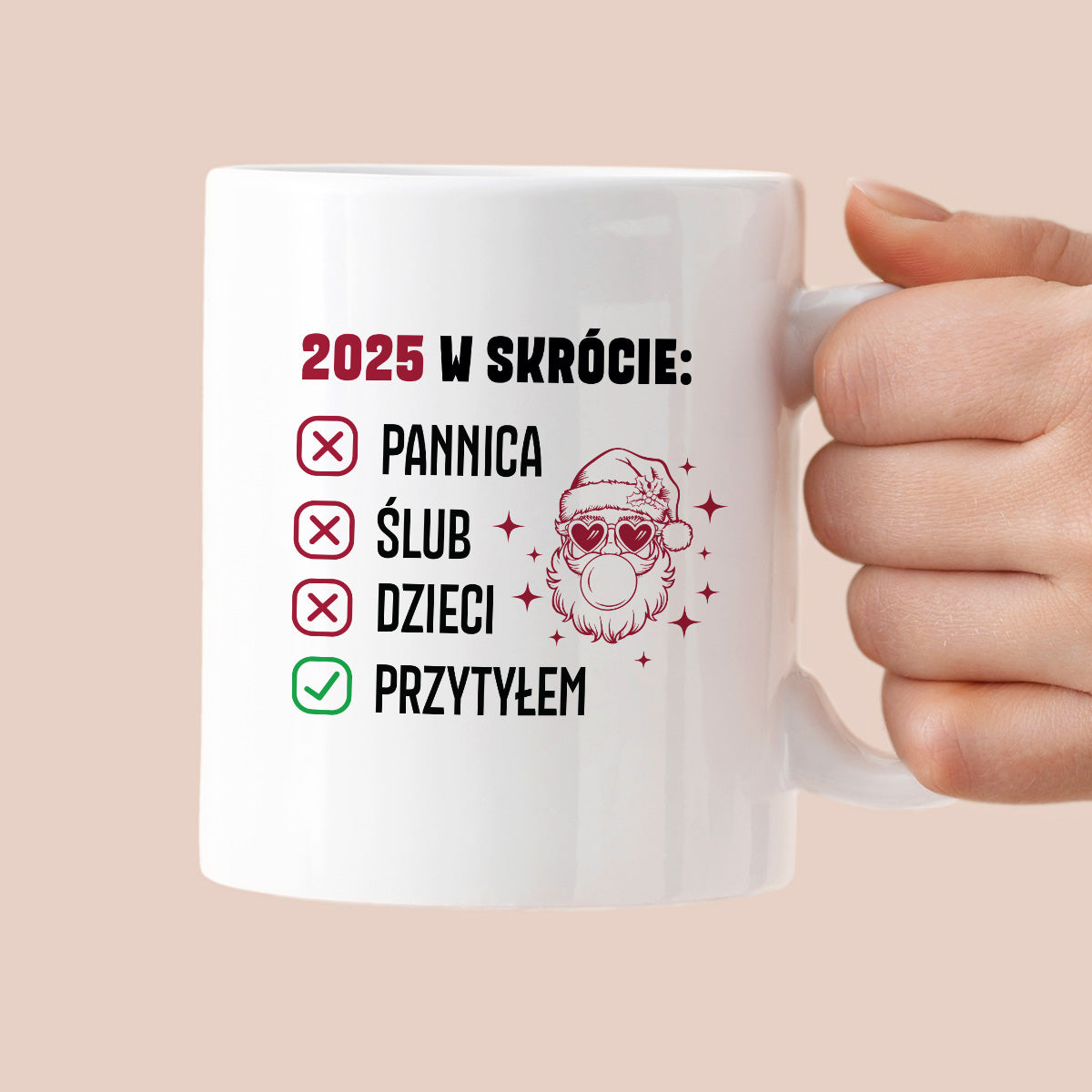 Kubek świąteczny z Mikołajem "2025 w skrócie" II