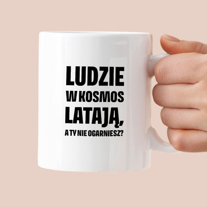 Kubek z nadrukiem - "Ludzie w kosmos latają"