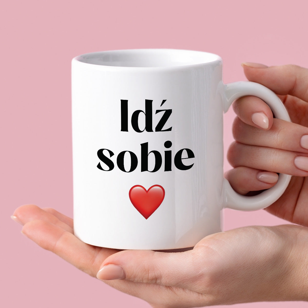 Kubek z nadrukiem "Idź sobie"