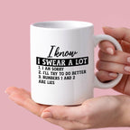 Kubek z nadrukiem "I know I swear a lot"