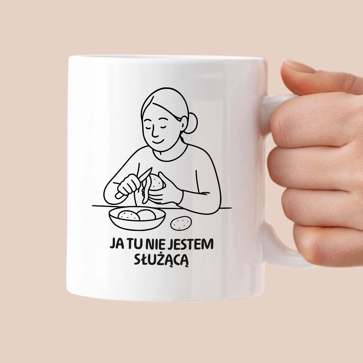Kubek z nadrukiem "Ja tu nie jestem służącą" - Cytaty MAMY - DZIEŃ MAMY