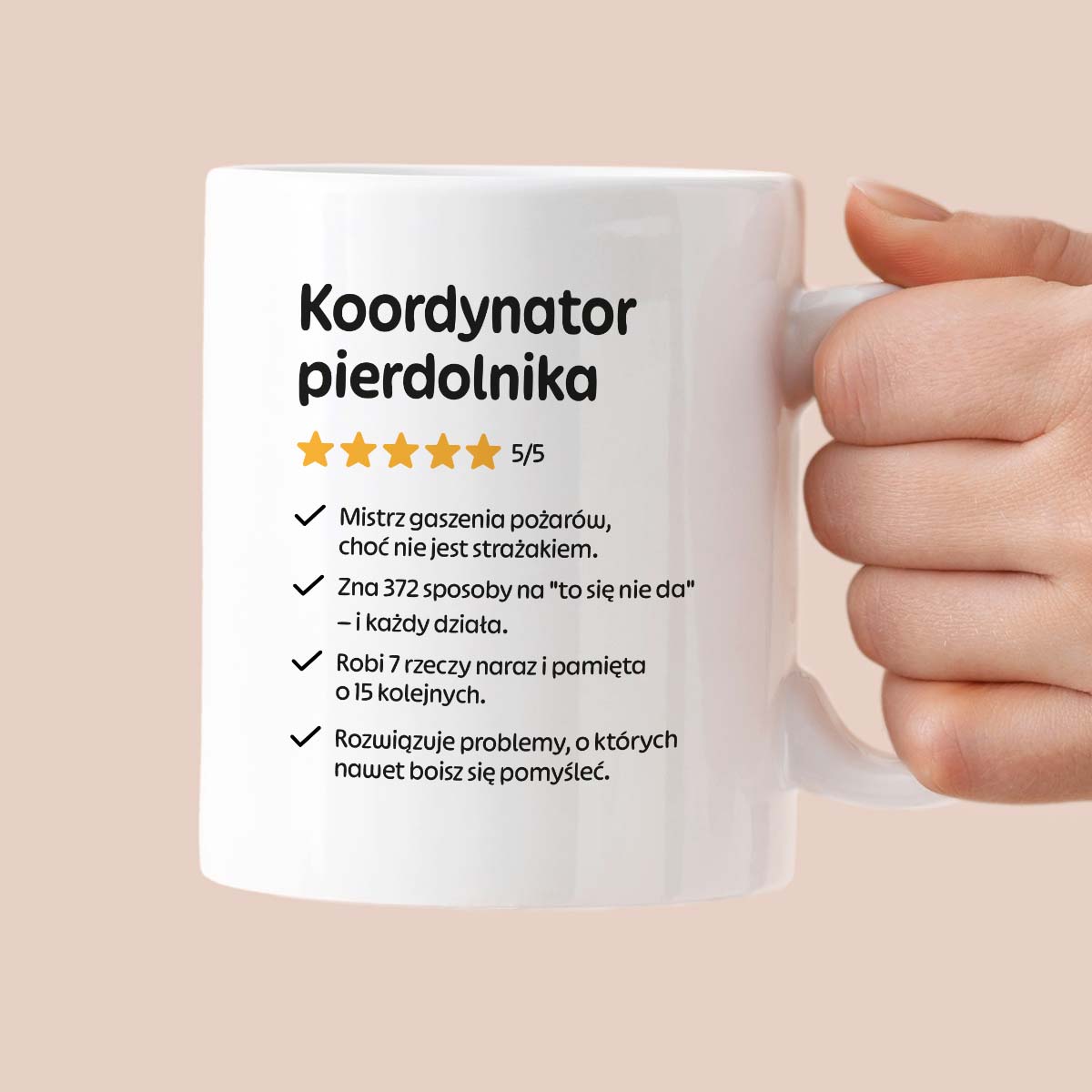 Kubek z nadrukiem "Koordynator pierdolnika"