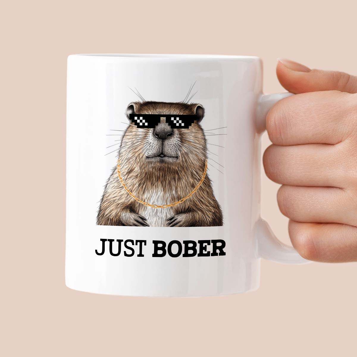 Kubek z nadrukiem "Just bober"