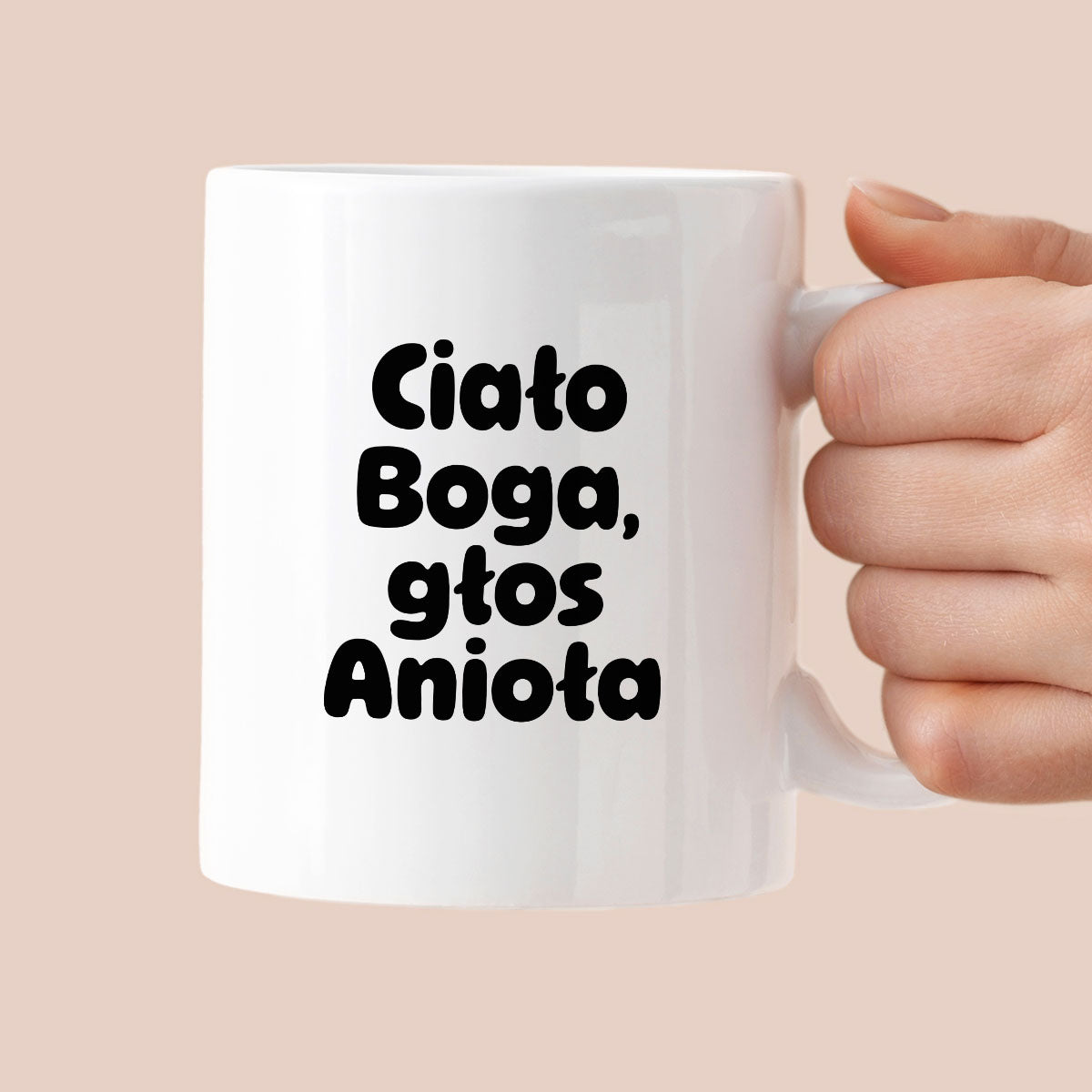 Kubek z nadrukiem "Ciało Boga, głos Anioła"