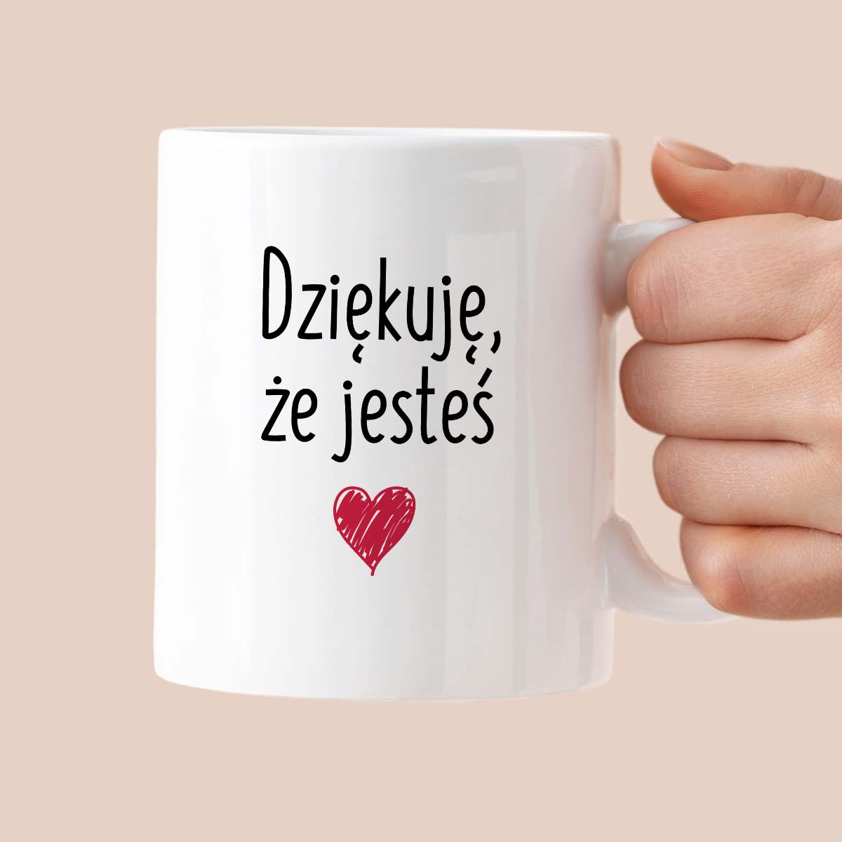 Kubek z nadrukiem "Dziękuję, że jesteś"