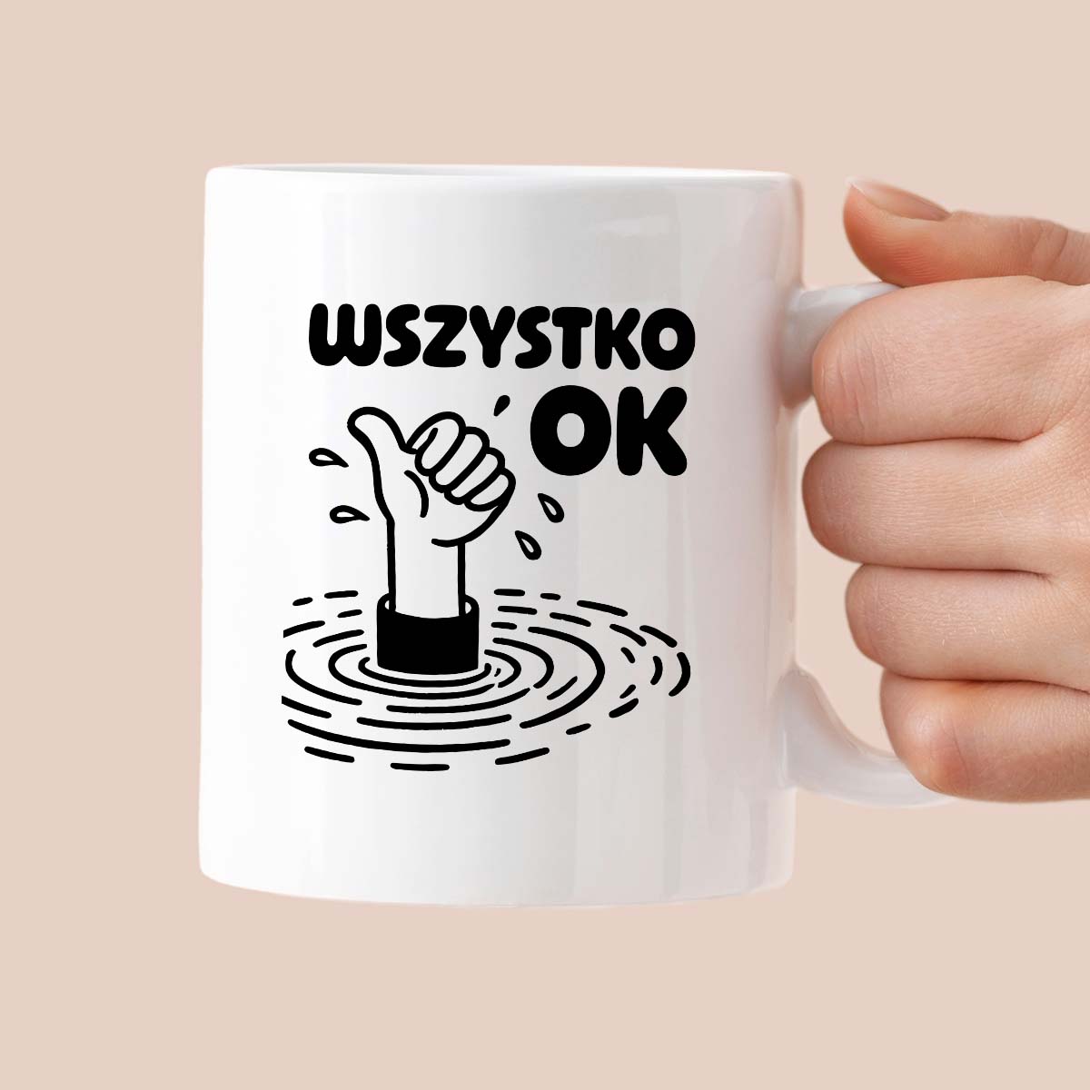 Kubek z nadrukiem - "Wszystko OK (prawie)"