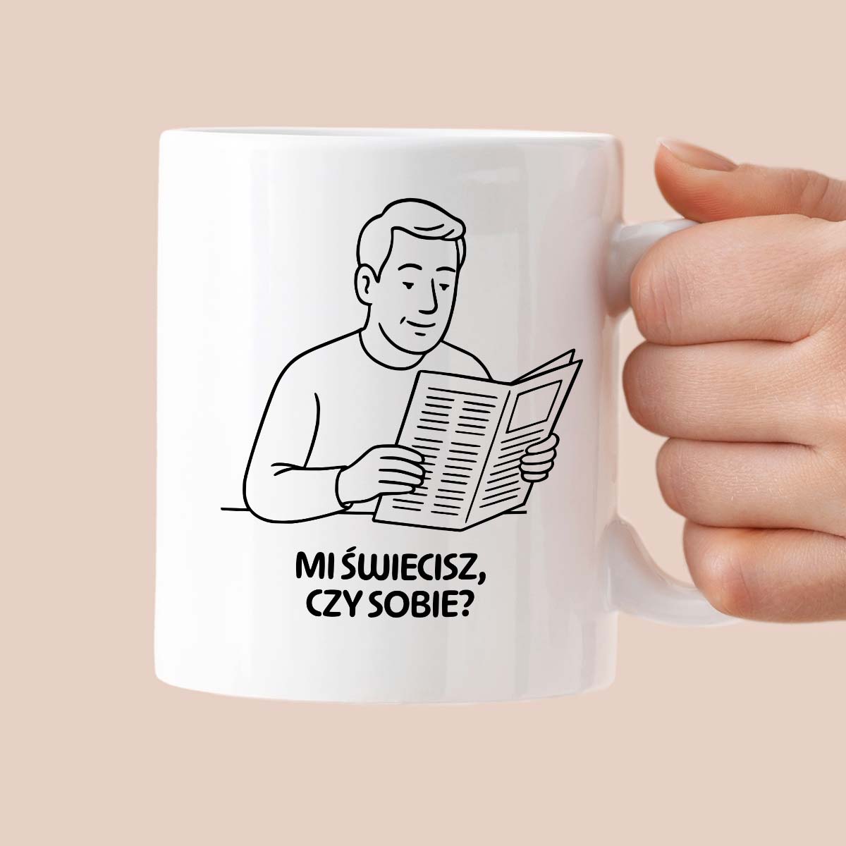 Kubek z nadrukiem "Mi świecisz czy sobie?" - Cytaty TATY - DZIEŃ TATY