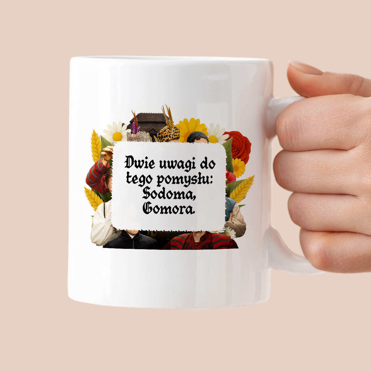 Kubek z nadrukiem "Dwie uwagi do tego pomysłu: Sodoma, Gomora." NOWE 1670