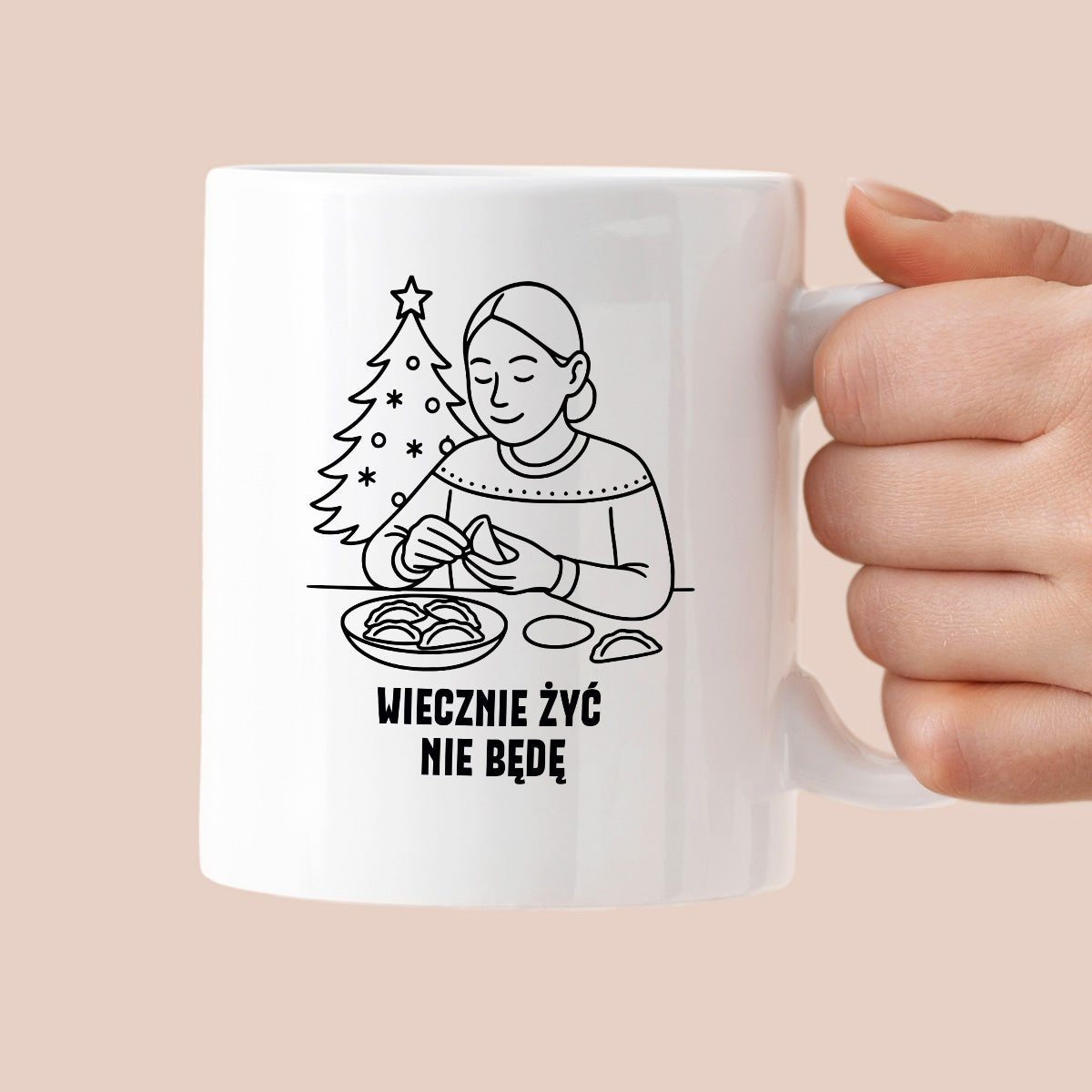 Kubek świąteczny z cytatem MAMY - "Wieczenie żyć nie będę"