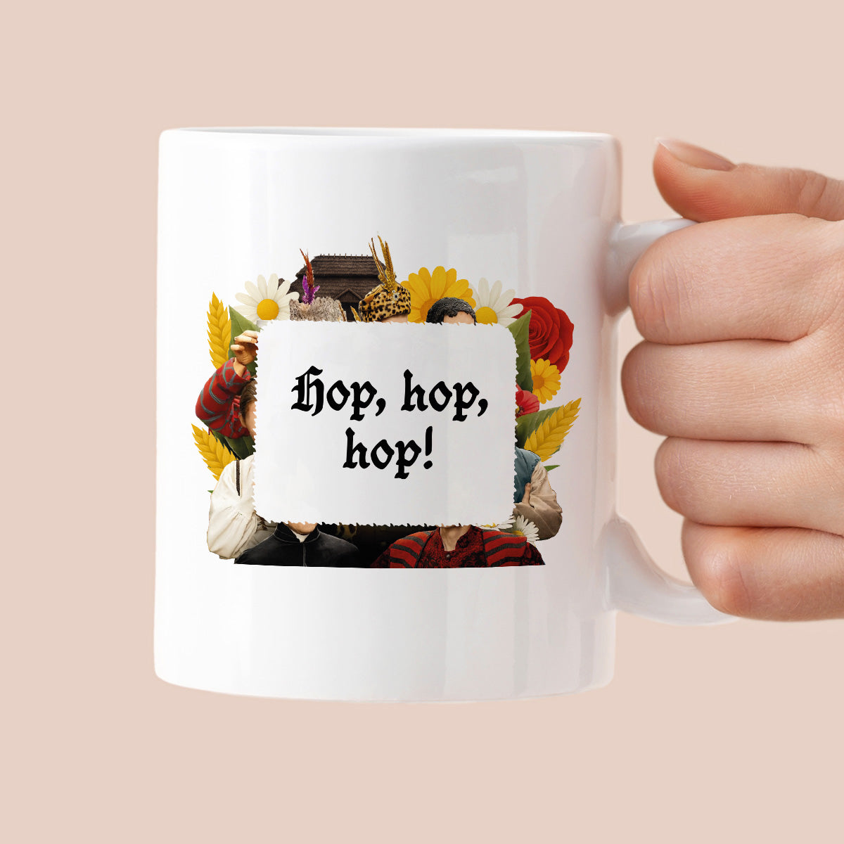 Kubek z nadrukiem "Hop, hop, hop!" NOWE 1670