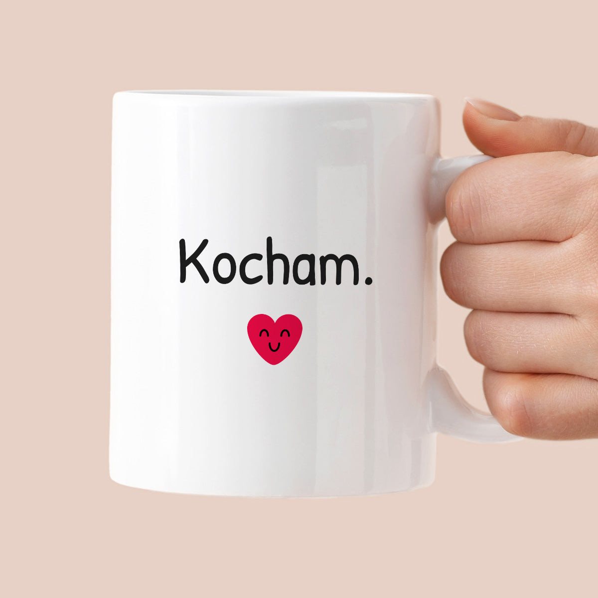 Kubek z nadrukiem - "Kocham."