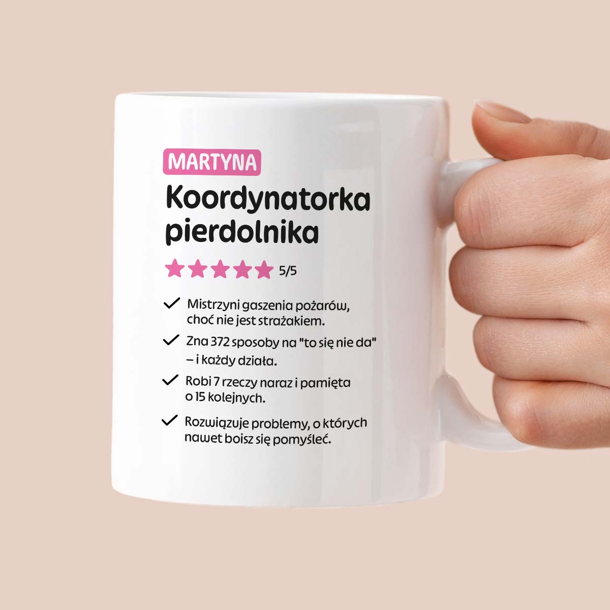 Kubek spersonalizowany z nadrukiem "Koordynatorka pierdolnika"