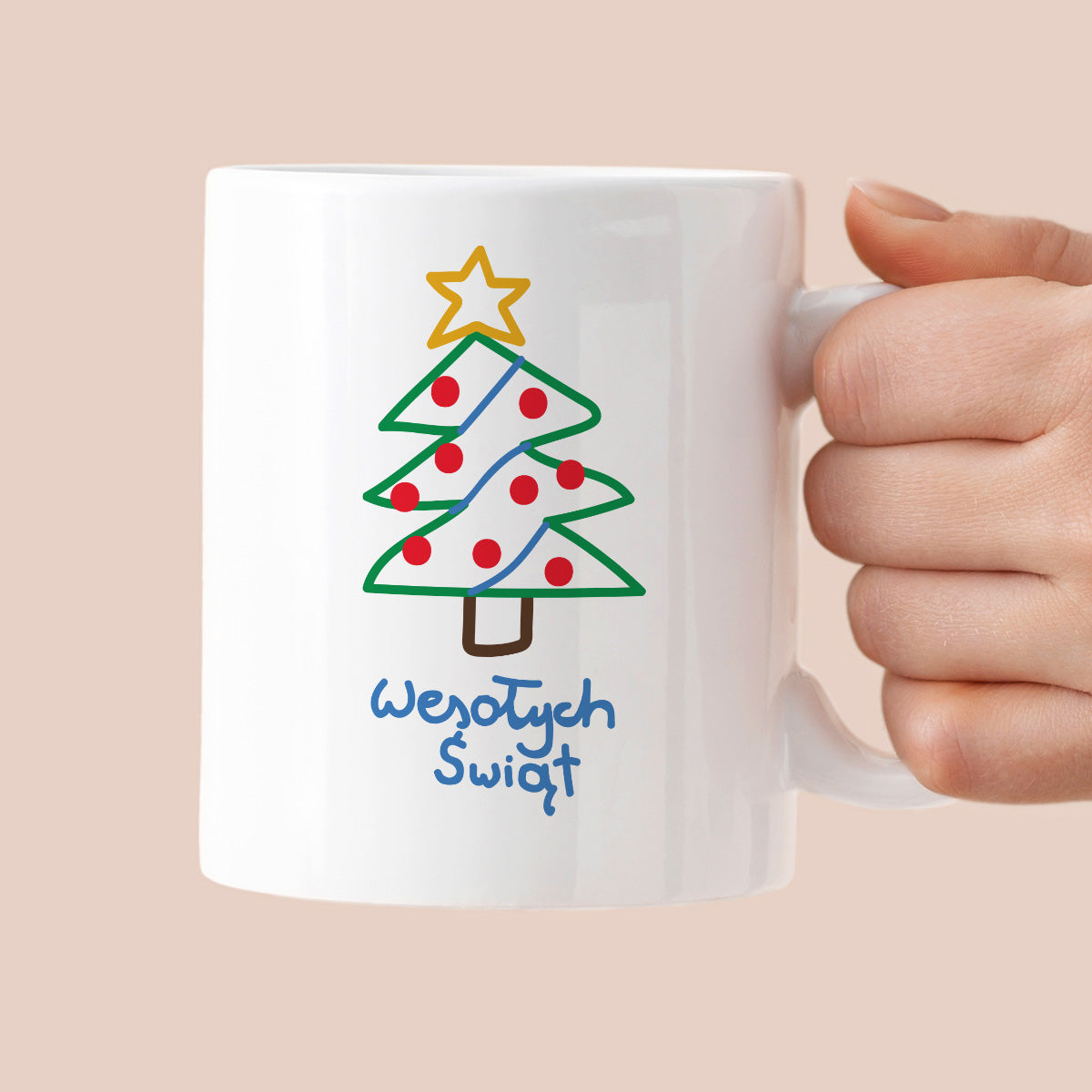 Kubek świąteczny śmieszny "Wesołych Świąt" PAINT