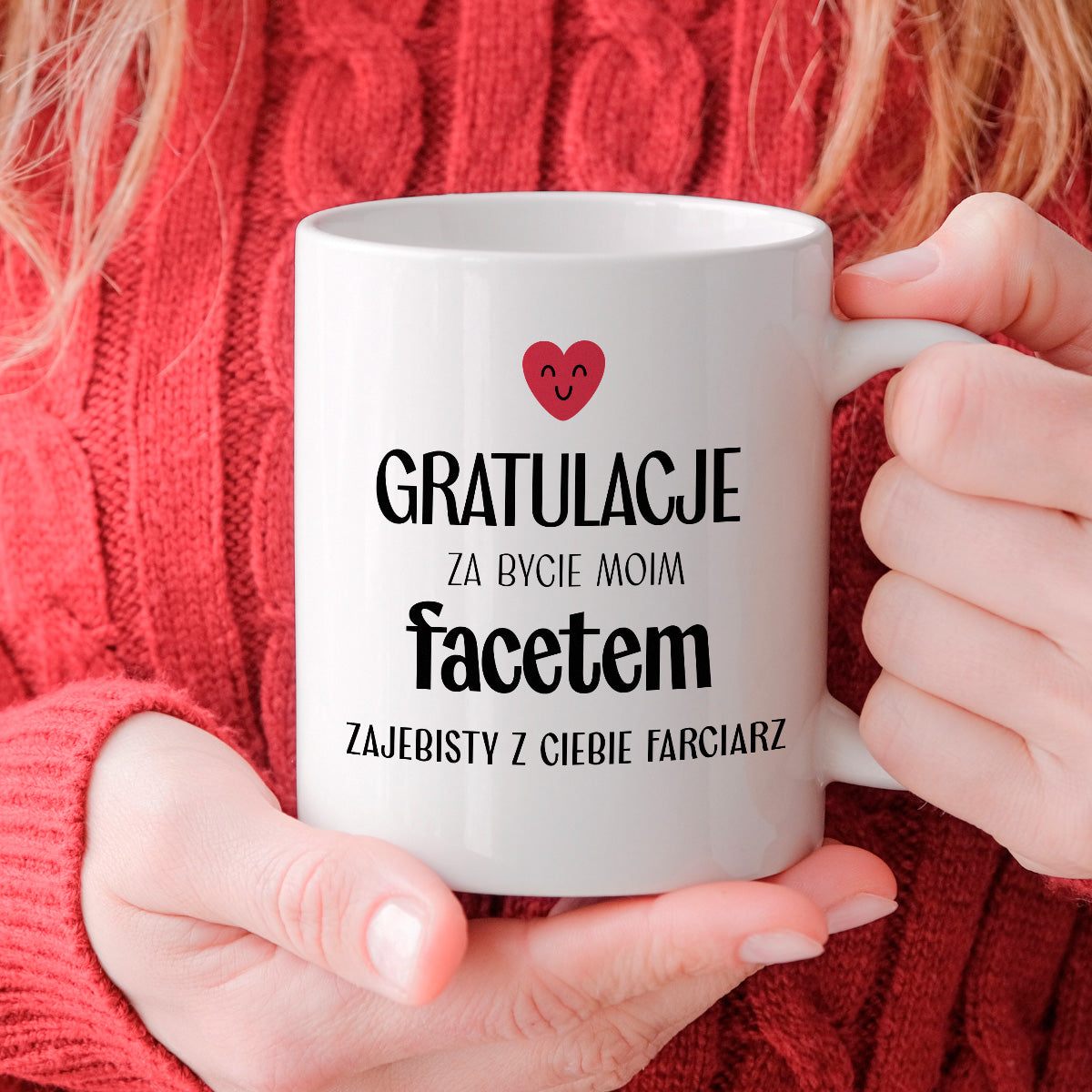Kubek z nadrukiem "Gratulacje za bycie moim facetem - zajebisty z Cieb