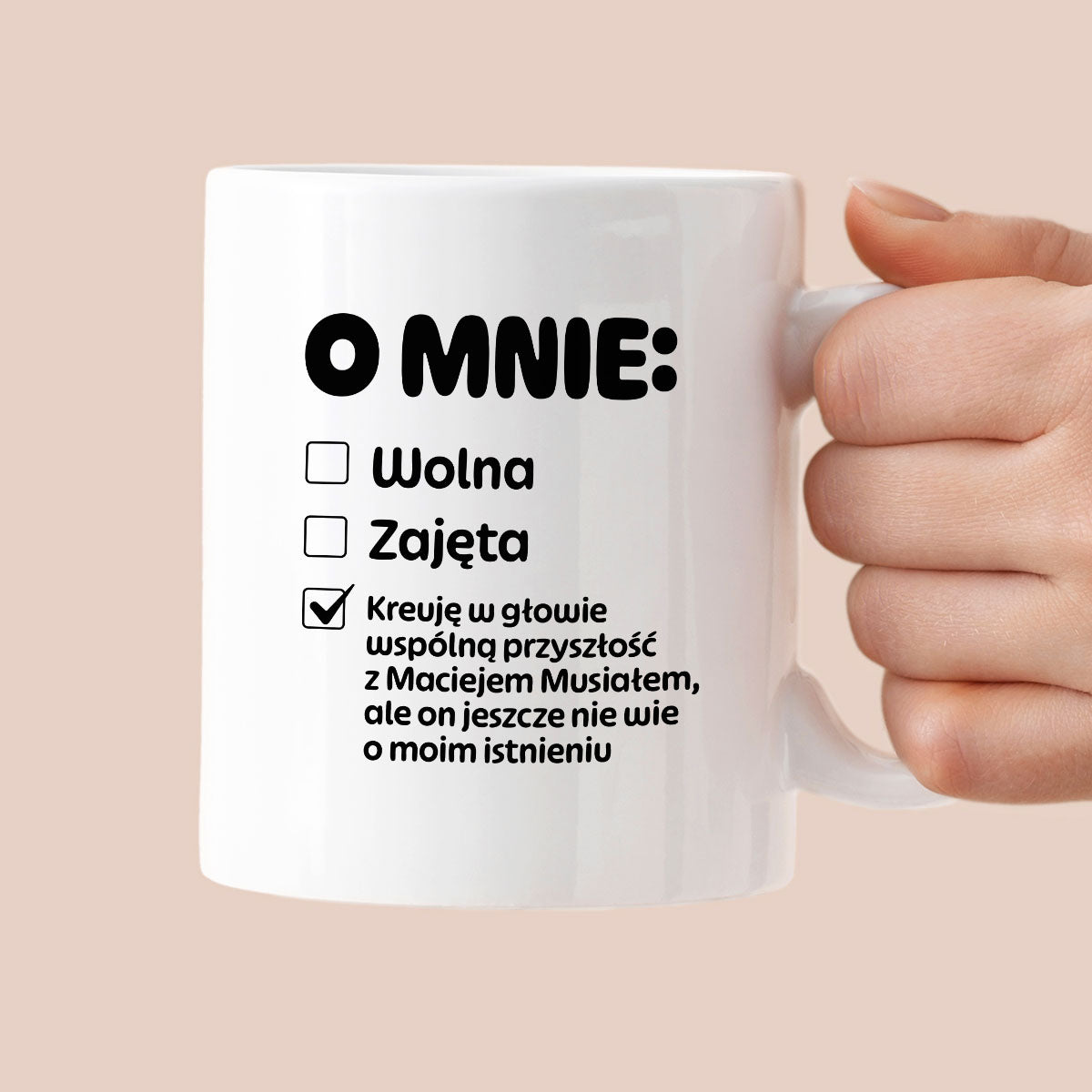 Kubek z nadrukiem "Mój status"