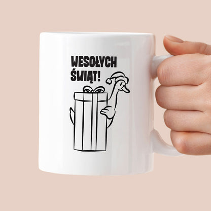 Kubek świąteczny z GĄSKĄ - "WESOŁYCH ŚWIĄT"