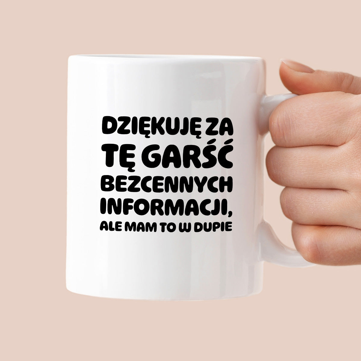 Kubek z nadrukiem - "Dziękuję za tę garść bezcennych informacji"