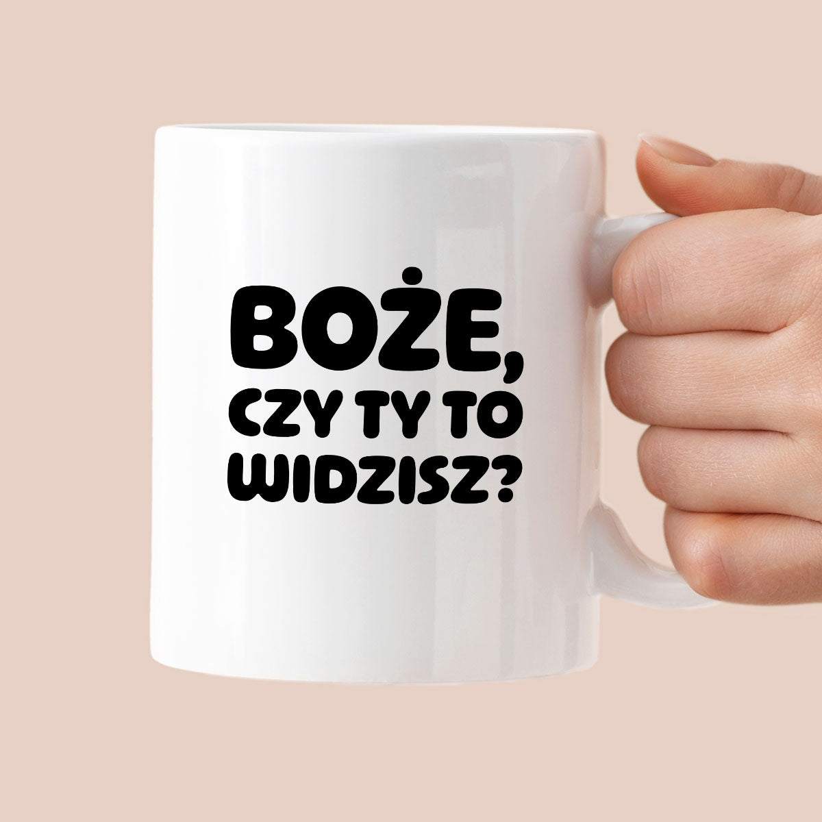 Kubek z nadrukiem "Boże, czy Ty to widzisz?"