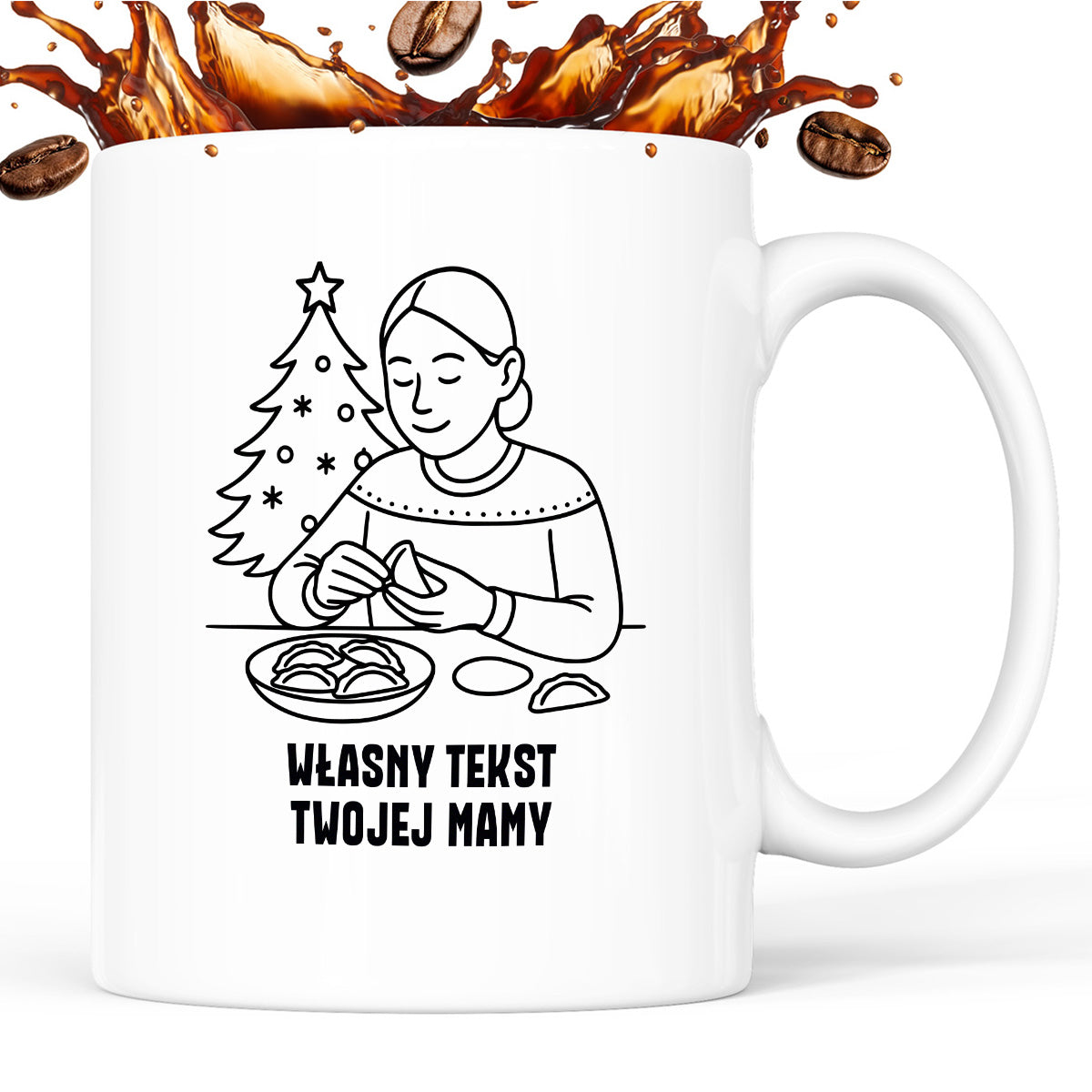 Kubek świąteczny z cytatem MAMY SPERSONALIZOWANY - "Własny tekst Twojej Mamy"