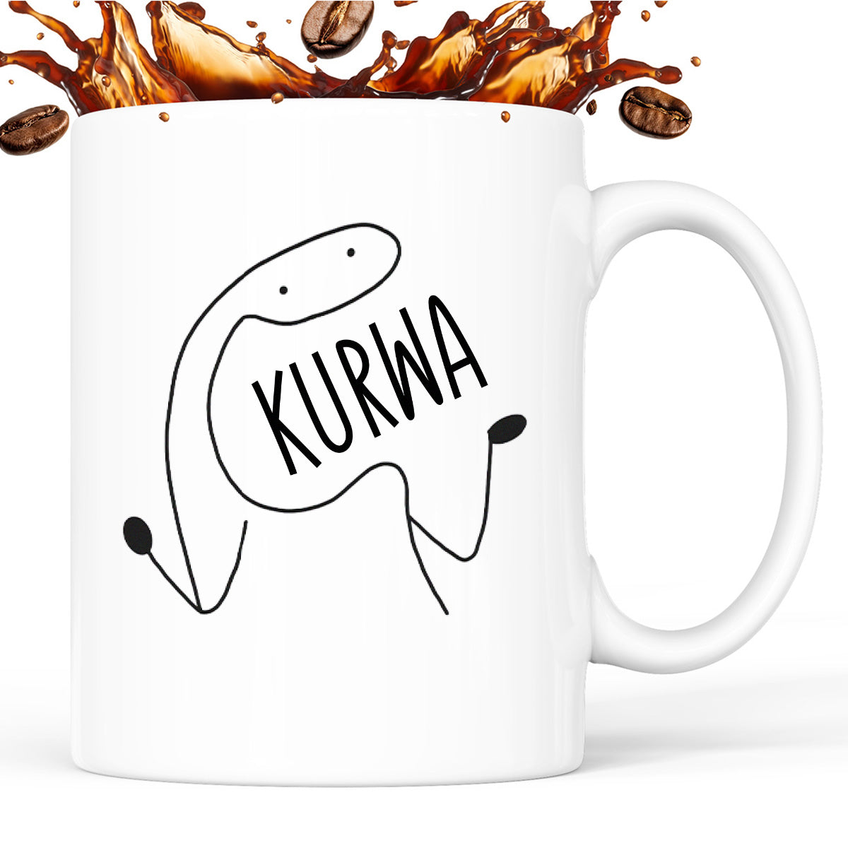 Kubek z nadrukiem "KURWA"