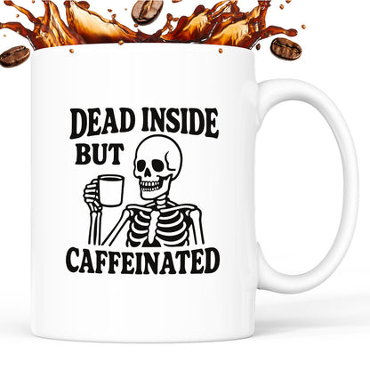 Kubek z nadrukiem "Dead inside but caffeinated"