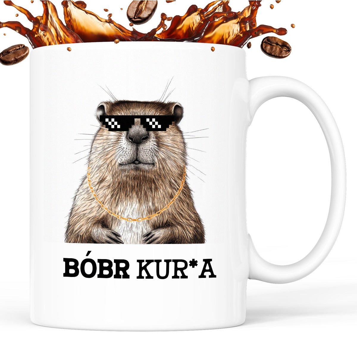 Kubek z nadrukiem "Bóbr kur*a"
