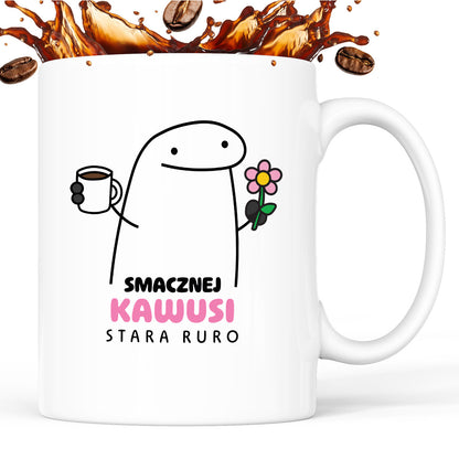Kubek z nadrukiem - "Smacznej kawusi Stara Ruro"
