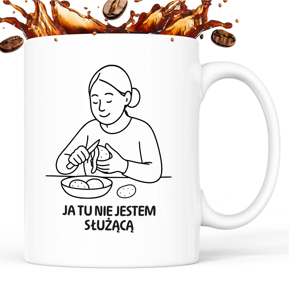 Kubek z nadrukiem "Ja tu nie jestem służącą" - Cytaty MAMY - DZIEŃ MAMY