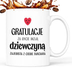 Kubek z nadrukiem "Gratulacje za bycie moją dziewczyną - zajebista z C