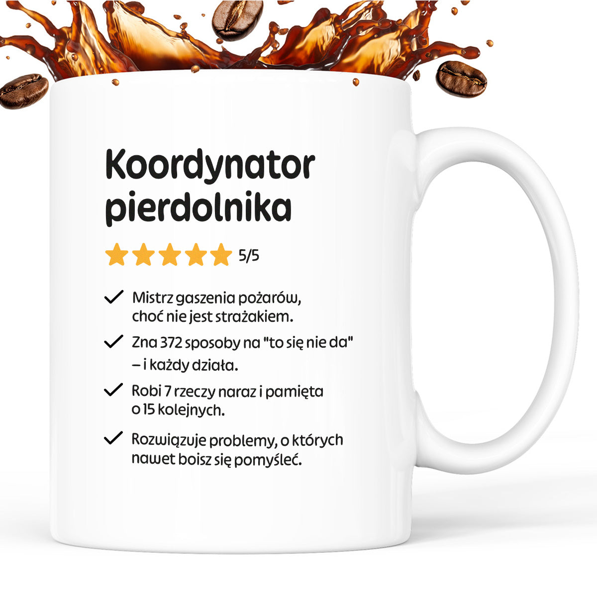 Kubek z nadrukiem "Koordynator pierdolnika"