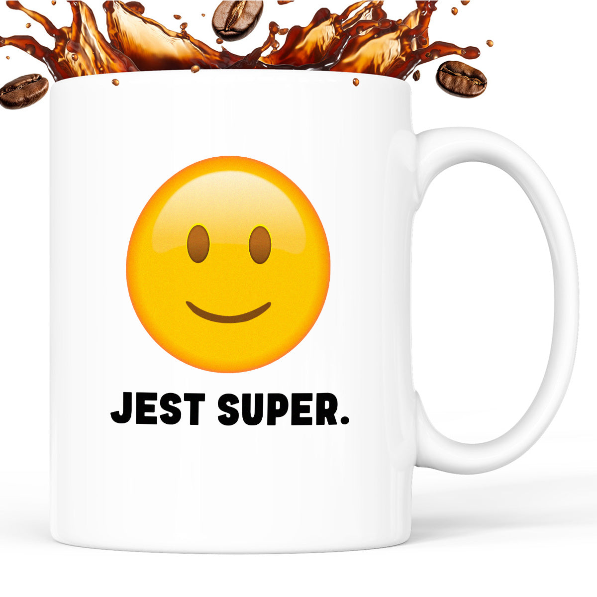 Kubek z nadrukiem "Jest super." - uśmiech nienawiści