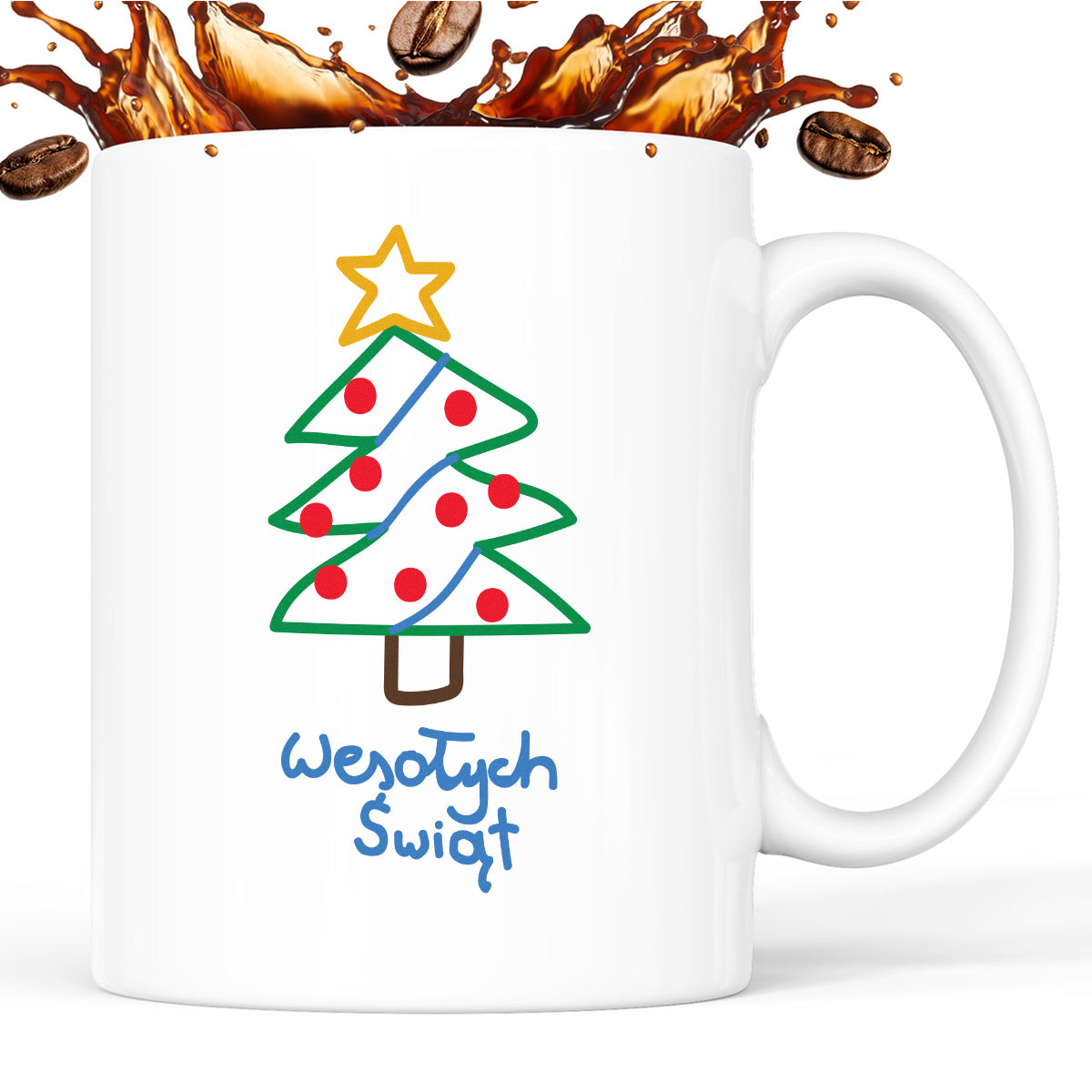 Kubek świąteczny śmieszny "Wesołych Świąt" PAINT