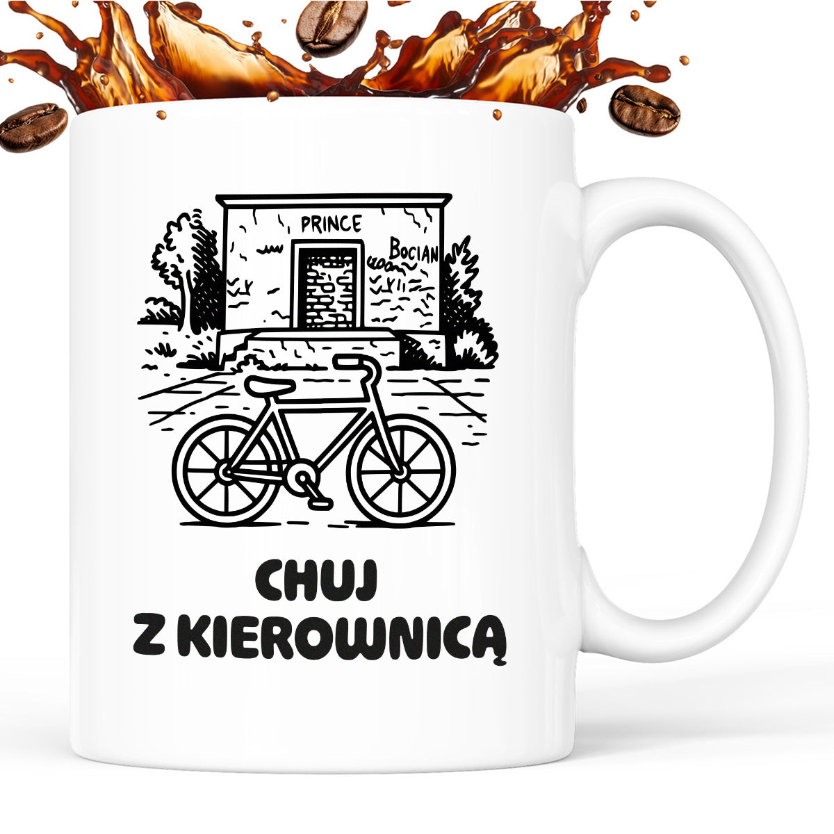 Kubek z nadrukiem - HITY POLSKIEGO INTERNETU - PAWEŁ JUMPER - "Chuj z kierownicą"