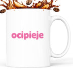 Kubek z nadrukiem "ocipieje"