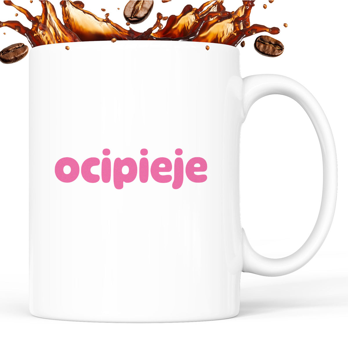 Kubek z nadrukiem "ocipieje"