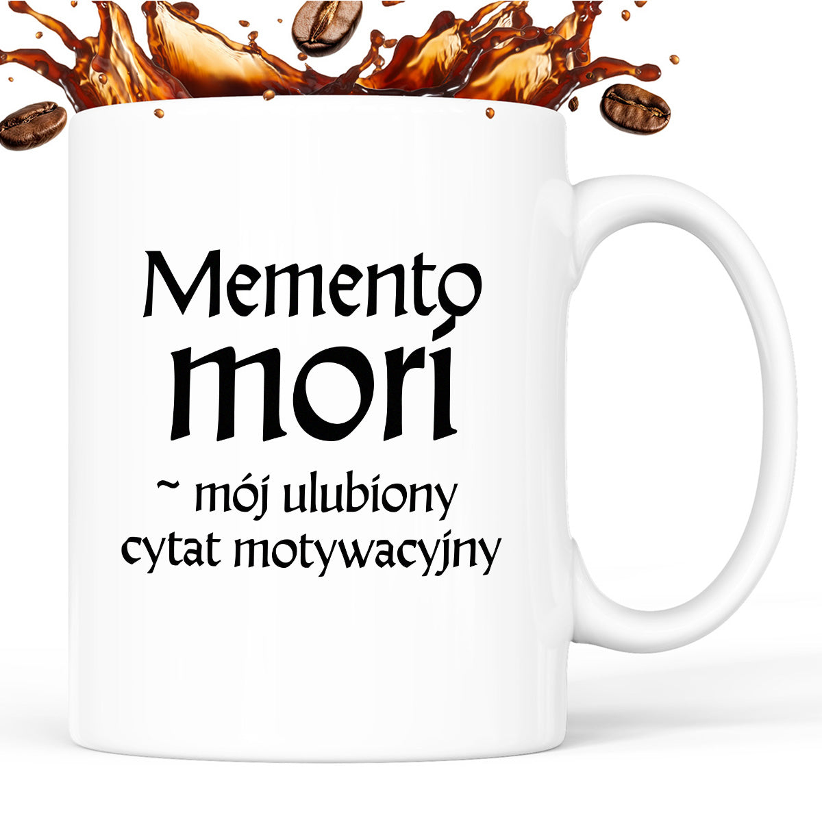 Kubek z nadrukiem "Memento mori - mój ulubiony cytat motywacyjny" v2