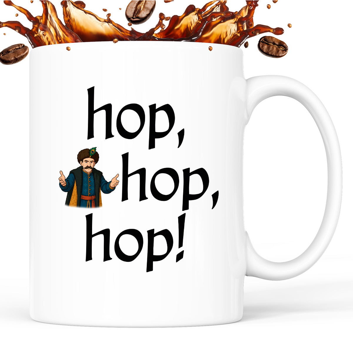 Kubek z nadrukiem "hop, hop, hop!" v2