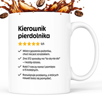 Kubek z nadrukiem "Kierownik pierdolnika"