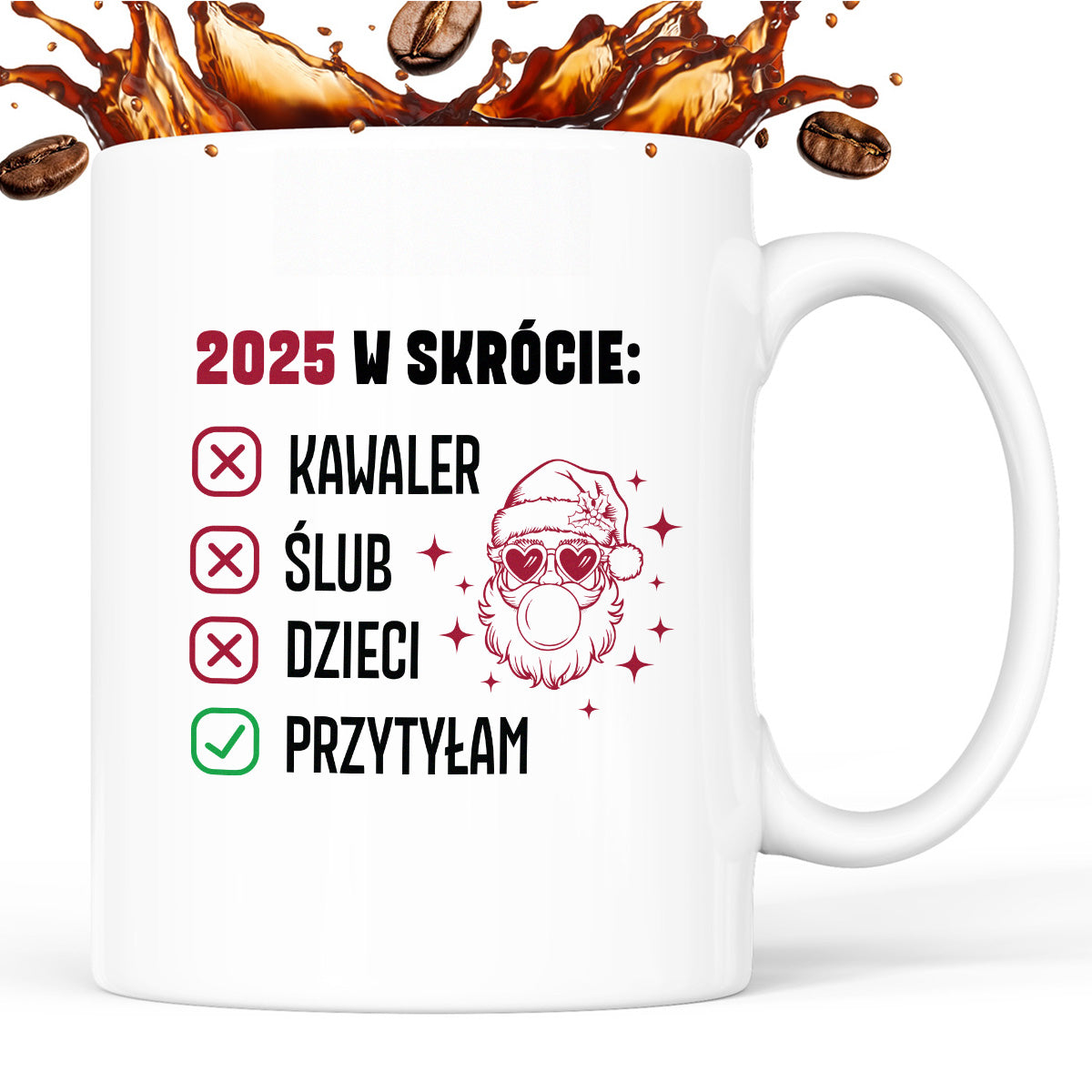 Kubek świąteczny z Mikołajem "2025 w skrócie" I